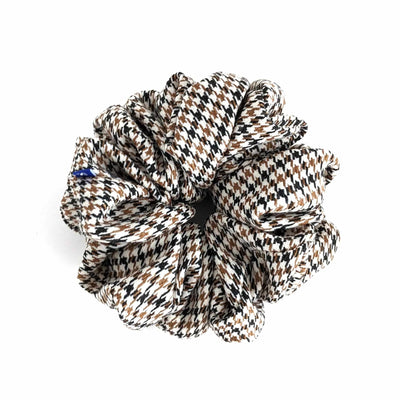 brown grey black houndstooth oversized scrunchie giant hair accessories xxl extra large 