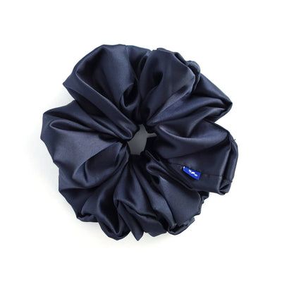 Eclipse scrunchie navy dark blue satin oversized scrunchie giant hair accessories xxl extra large 
