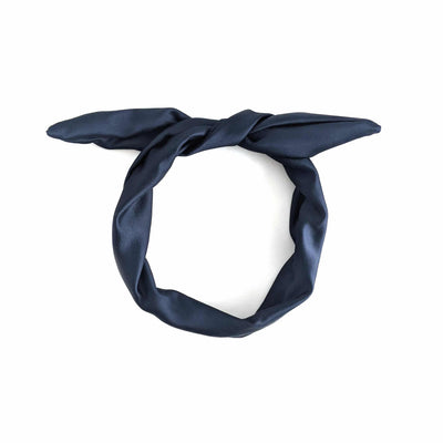 Eclipse Twisted Headband Wire Navy Satin