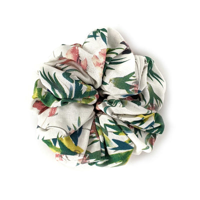Imperial Scrunchie cotton floral white green pink oversized scrunchie giant hair accessories xxl extra large 