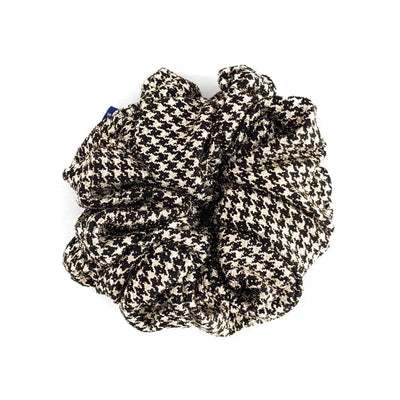 dark brown gray houndstooth oversized scrunchie giant hair accessories xxl extra large 