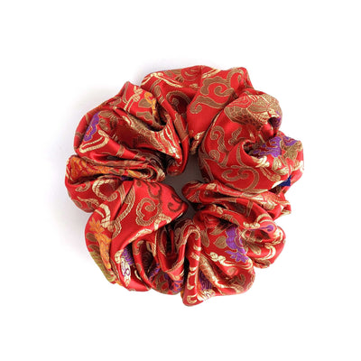orange red gold chinese satin oversized scrunchie giant hair accessories xxl extra large 
