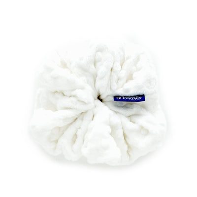 white minky oversized scrunchie giant hair accessories xxl extra large 